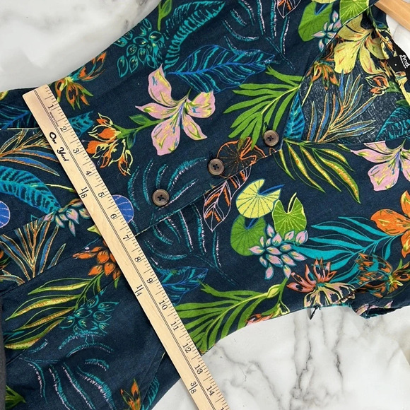 Find🔹Floral Tropical Jumpsuit Womens-V Neck Short Sleeve Linen/Cotton - Picture 13 of 14